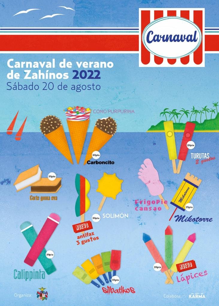 Cartel y programación Carnaval de verano 2022